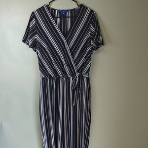 APT 9 Black and White Striped Romper Size Medium
